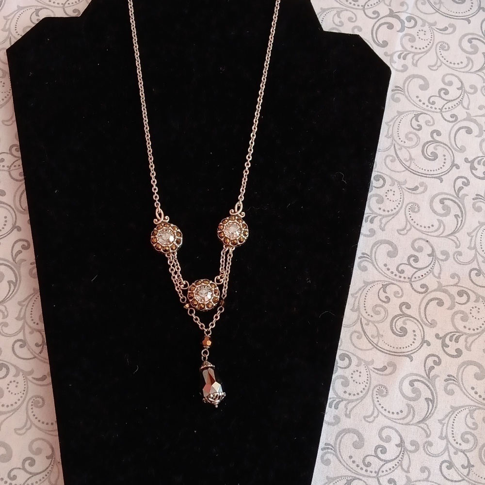 Brighton Moonstruck Topaz and Swarovski Crystal Pendant Drop Necklace